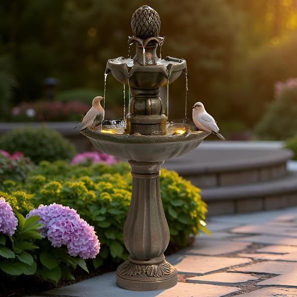 42.2-Inch 3-Tier Outdoor Water Fountain | Bronze