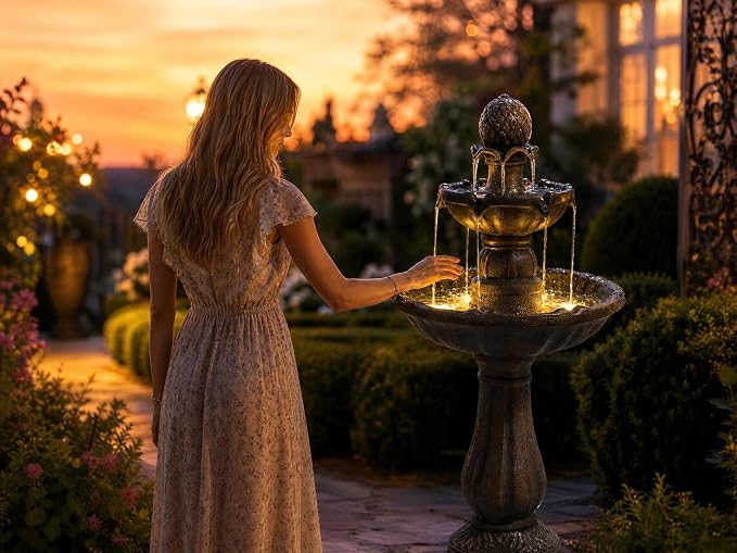 42.2-Inch 3-Tier Outdoor Water Fountain | Bronze